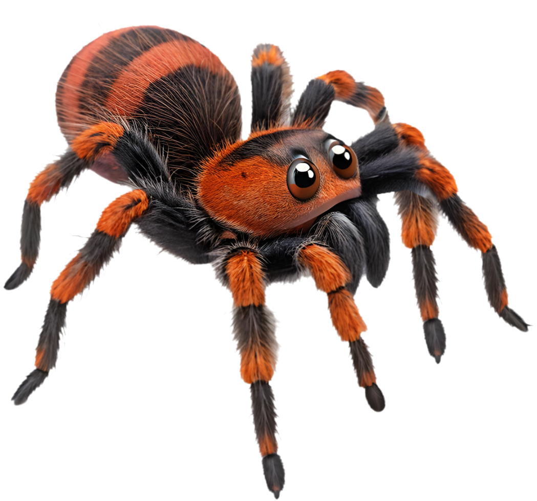 Creepy and Cute Cartoon Tarantula for Halloween Projects. . png