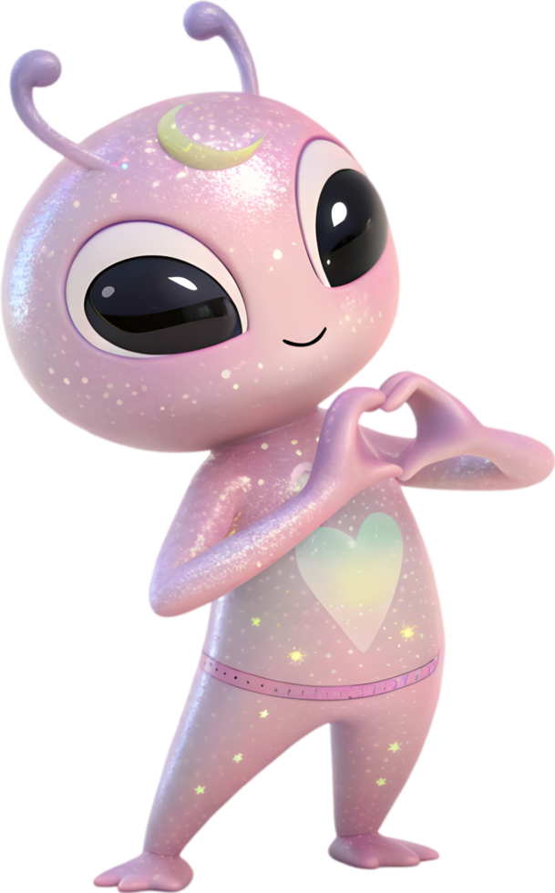 Elegant and Peaceful Alien Character in Cosmic Art. . png