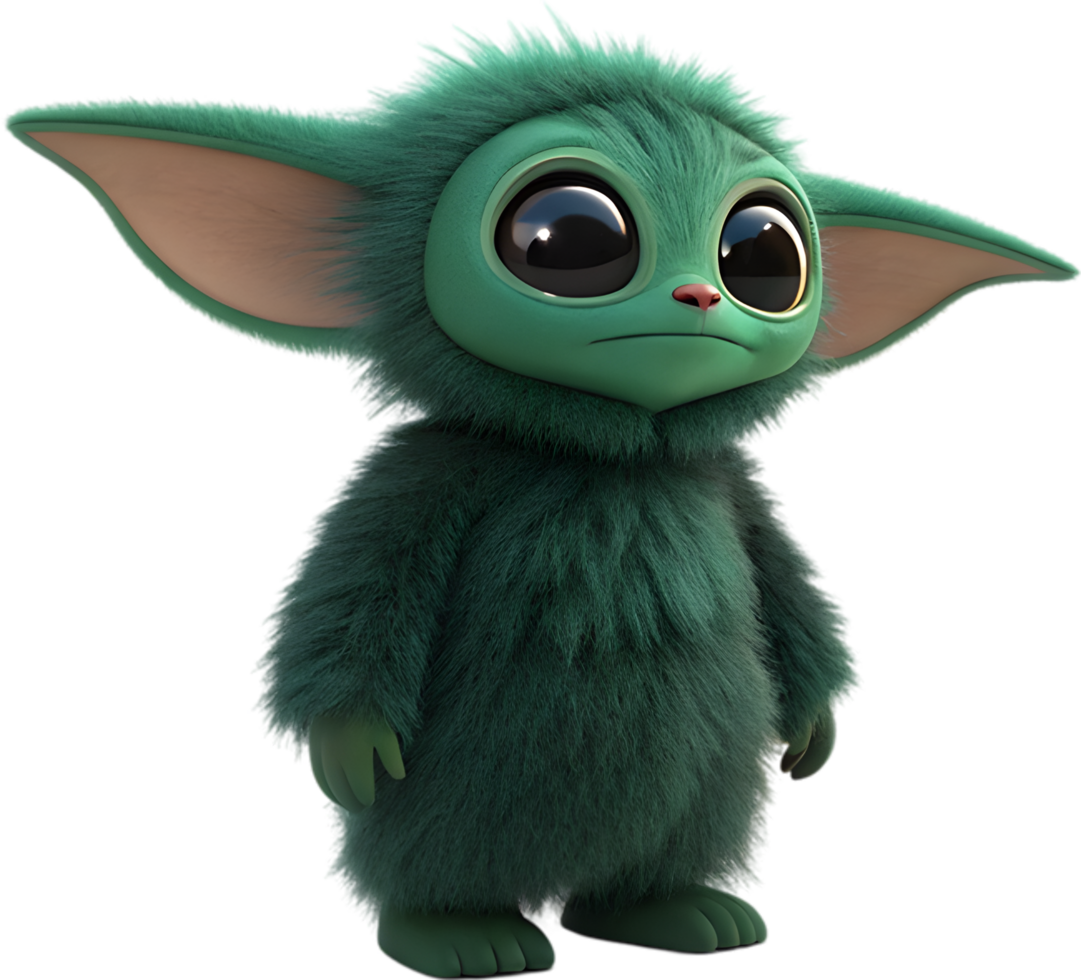 Peaceful and Charming Extraterrestrial Figure with Sophisticated Stance. . png