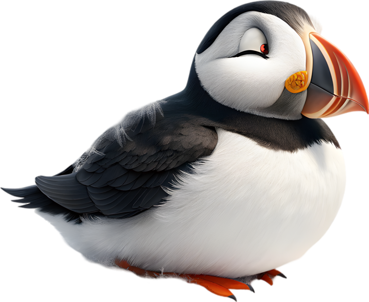 Elegant Atlantic Puffin in Scenic Natural Coastal Scene. . png