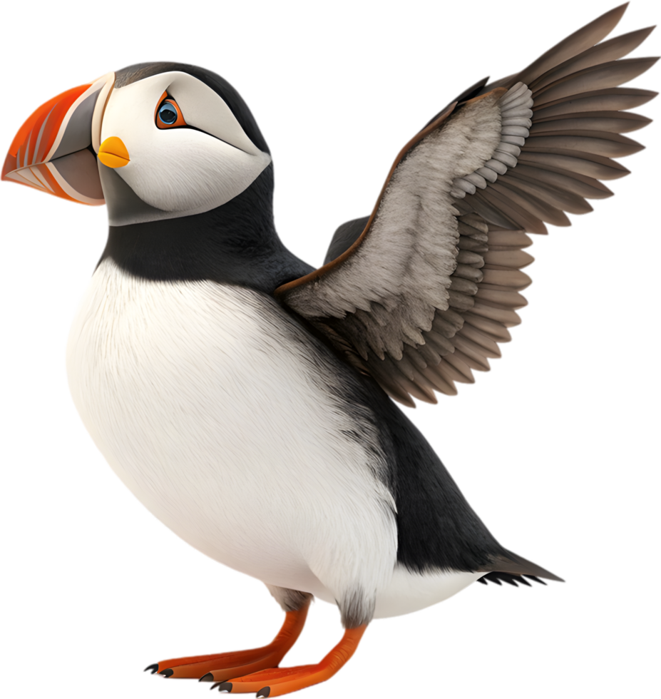 Atlantic Puffin Stands Beautifully in Seaside Wildlife Scene. . png