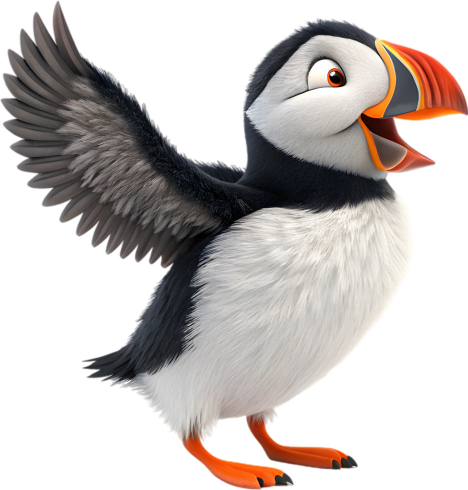 Atlantic Puffin Exhibits Graceful Stance in Nature Scene. . png