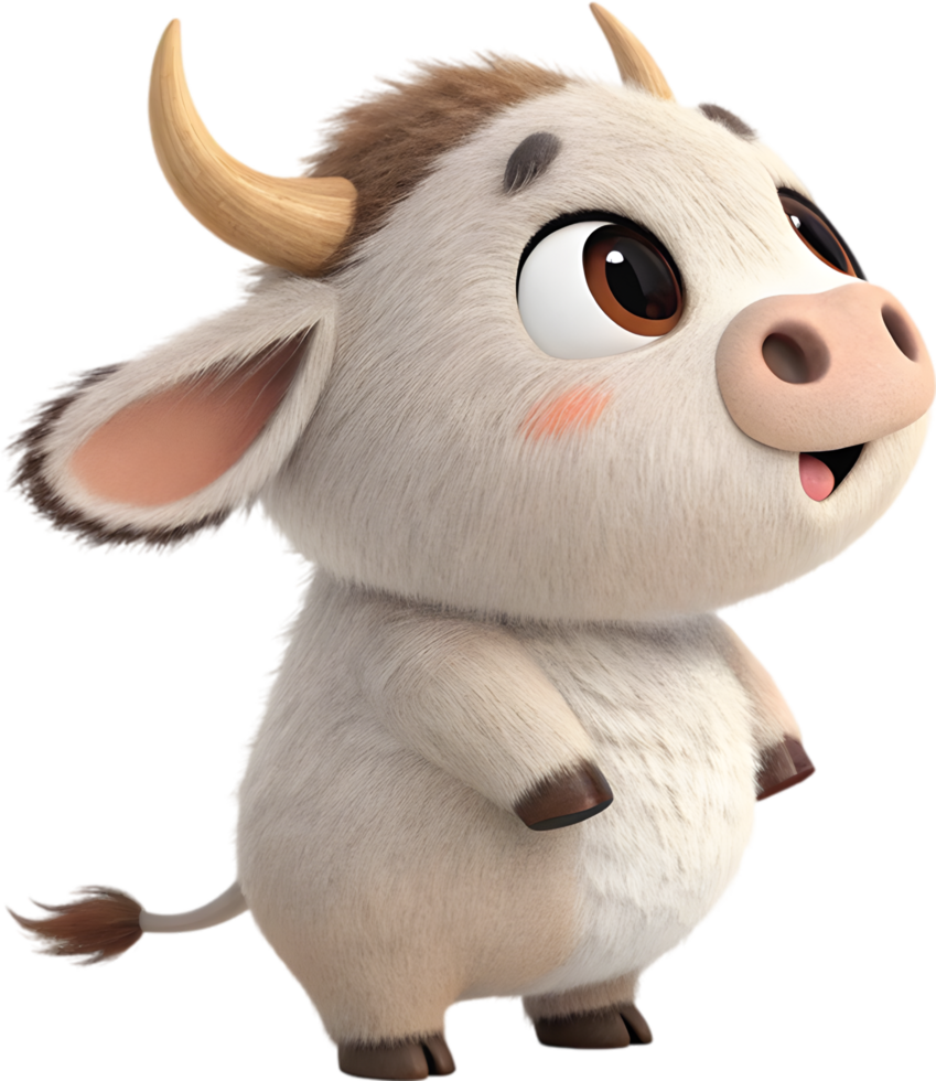 Artistic Rendering of Cute Anime Bull Calf with Elegance. . png