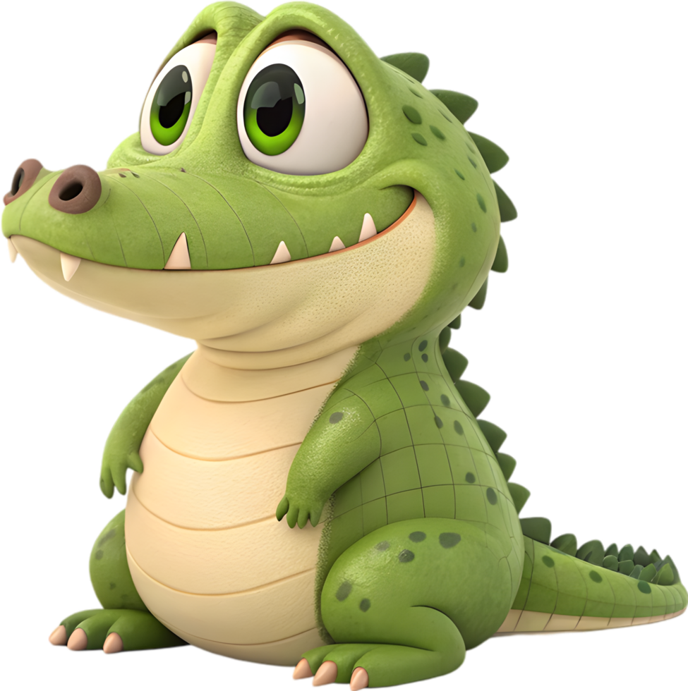 Young Crocodile Character Displaying Fun Japanese Animation Style Charm. . png