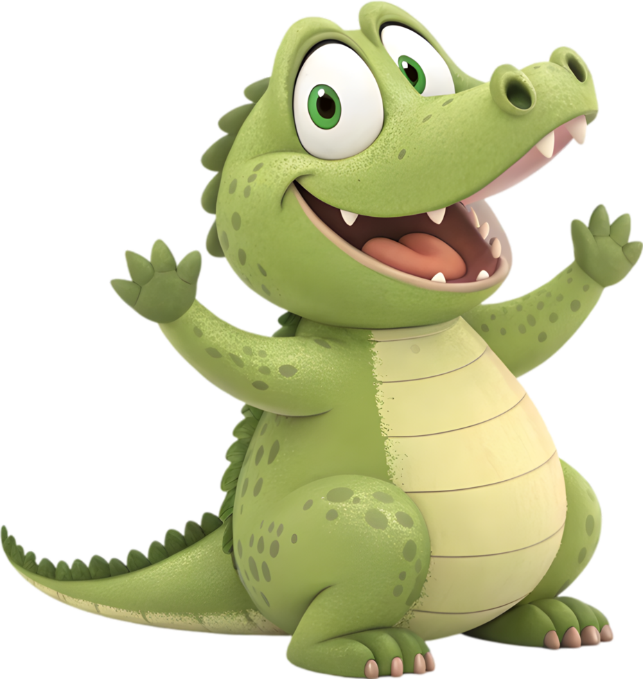 Crocodile Character with Vibrant Personality in Japanese Anime Style. . png
