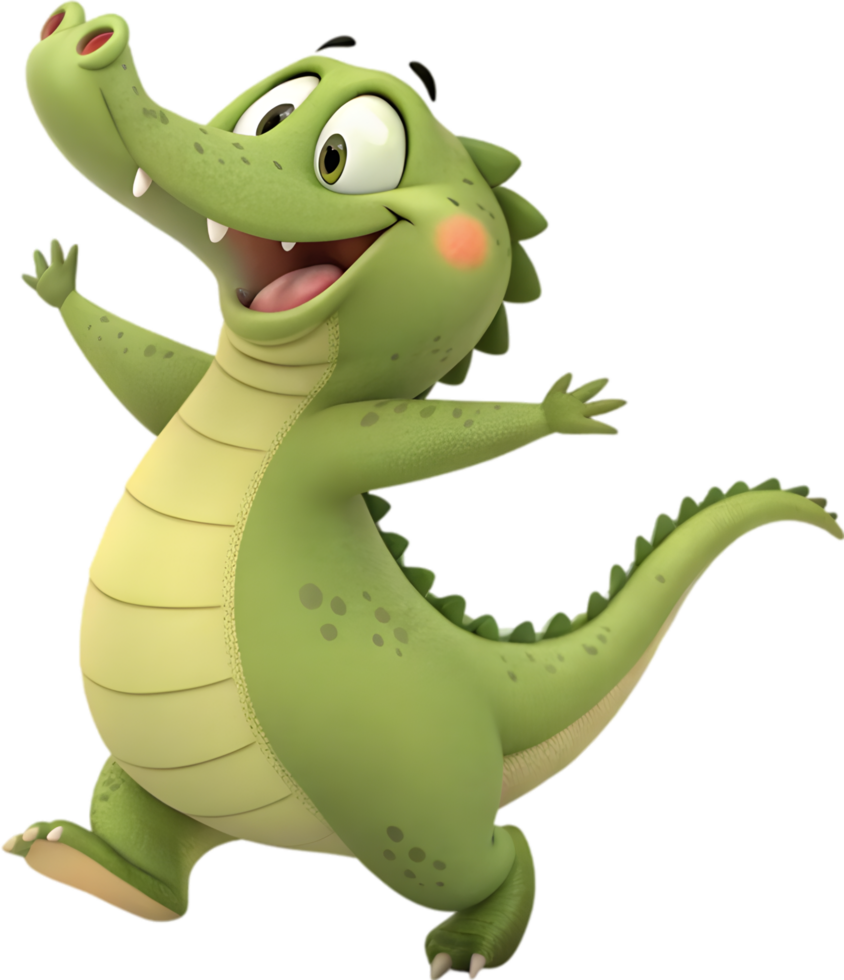 Japanese Anime-Inspired Crocodile Character Showcasing Playful Vibrancy. . png