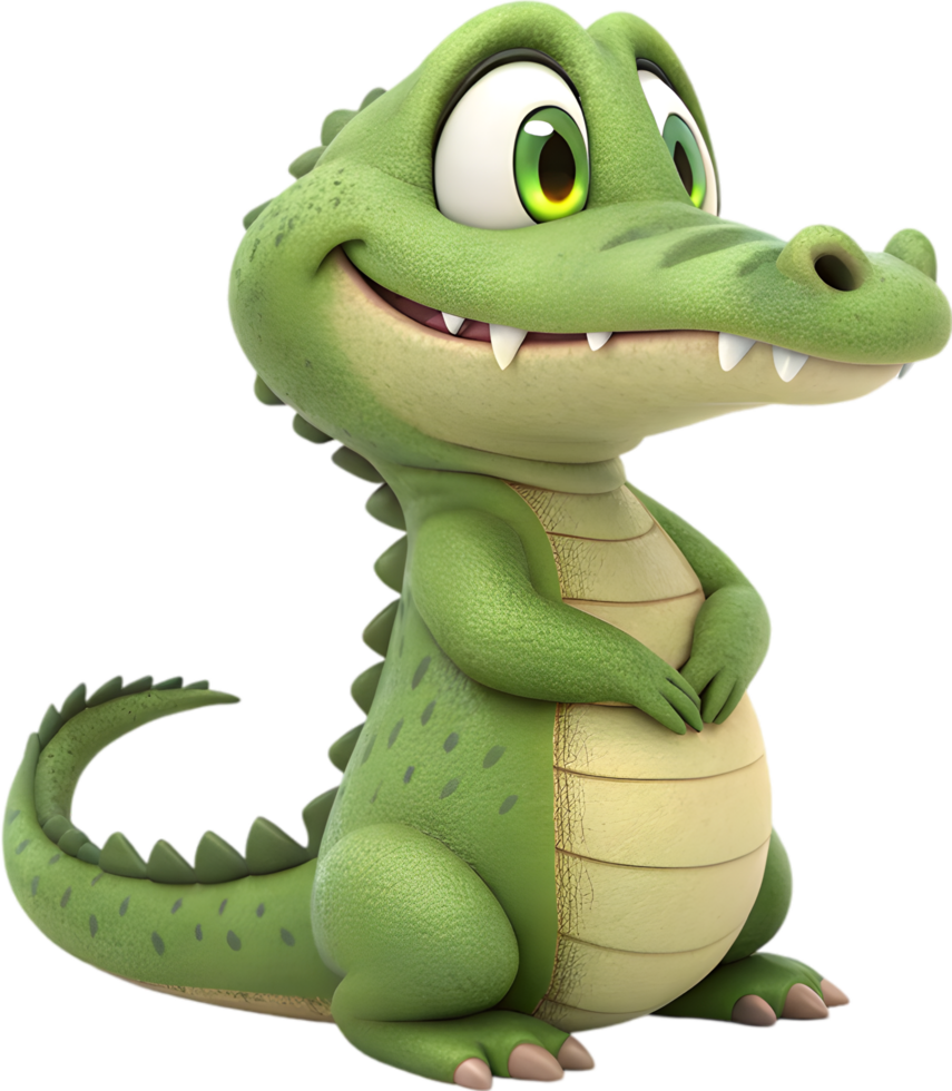 Vibrant Crocodile Character in Dynamic Japanese Animation Style. . png
