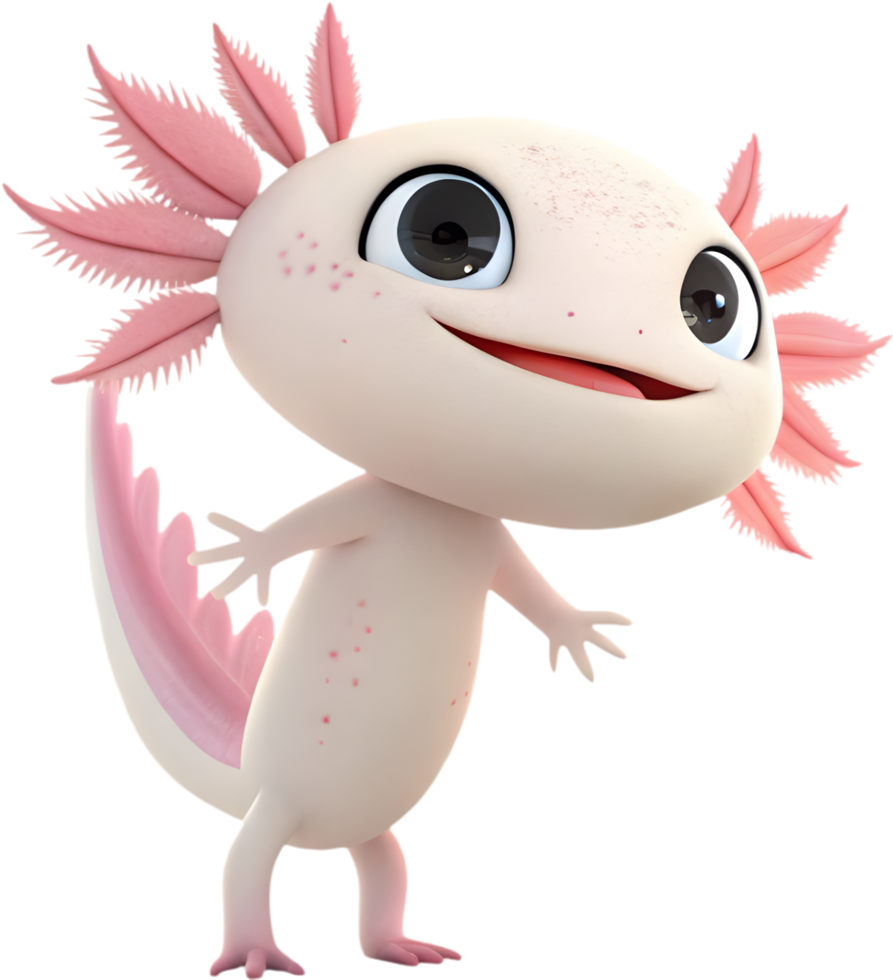 Vibrant Axolotl Captured In Artistic Design Highlighting Playful Energy Style. . png