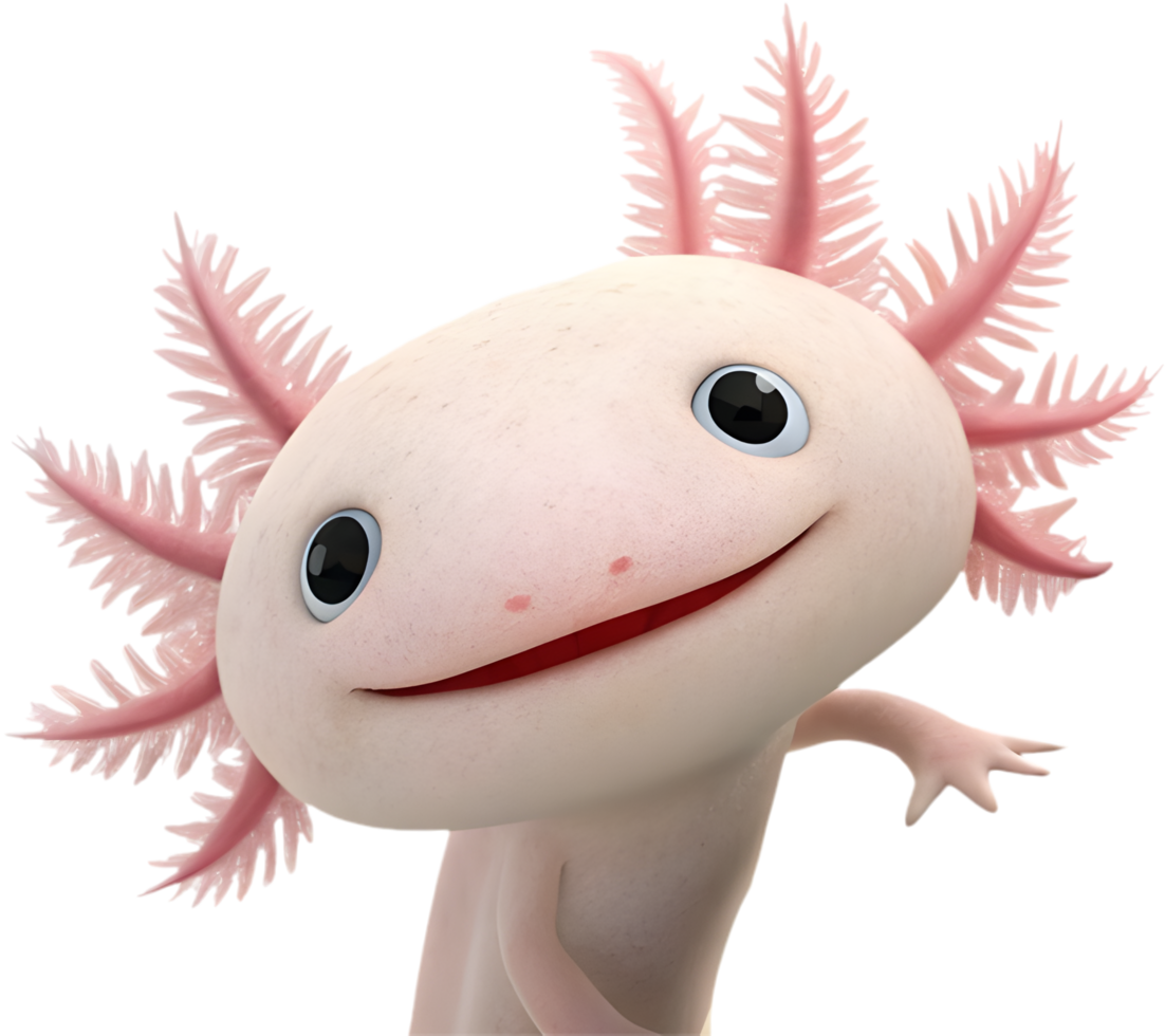 Vibrant Juvenile Axolotl Design Showcasing Playful Expression And Poise. . png