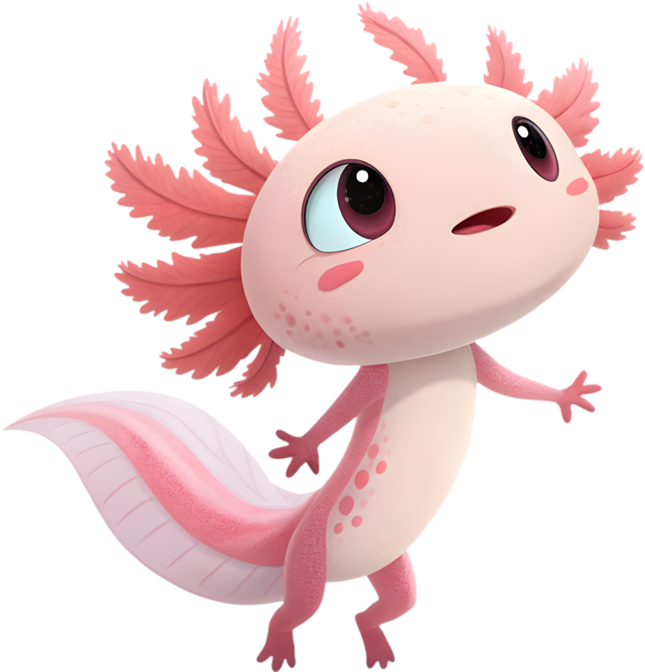 Dynamic Axolotl Illustration Depicting Playful Energy And Distinctive Features. . png