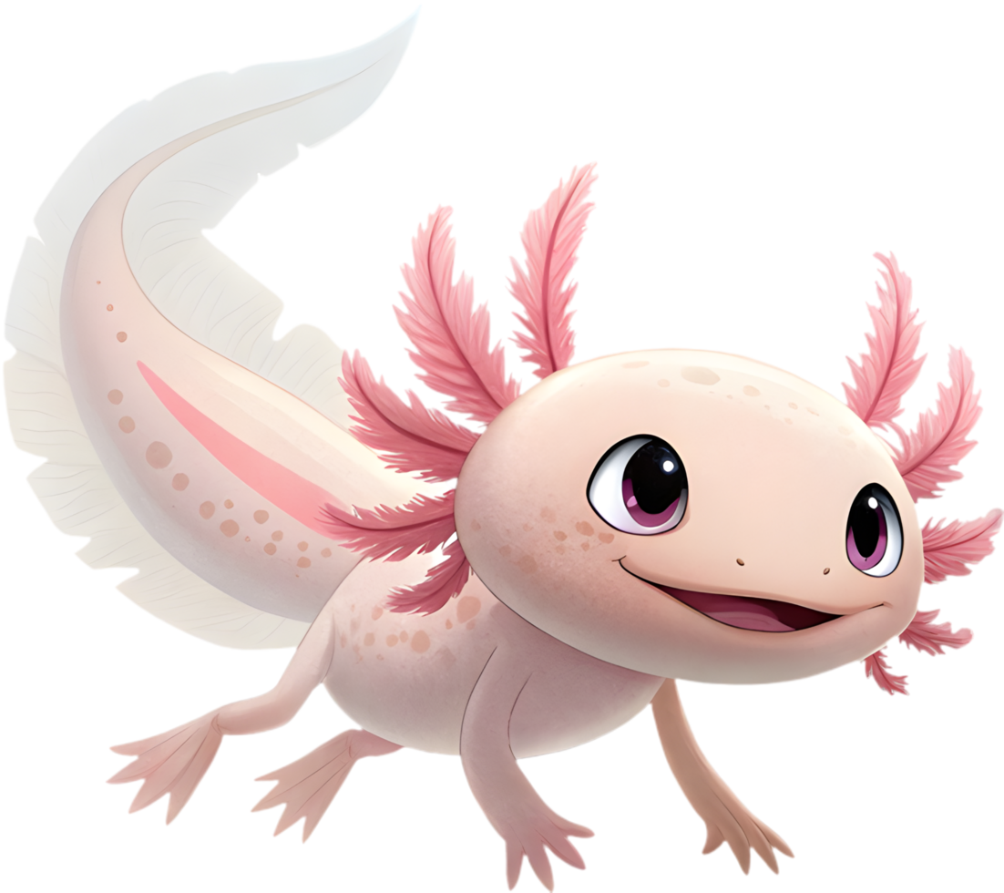 Playful Axolotl Design Showcasing Vibrant Juvenile Traits And Behavior. . png