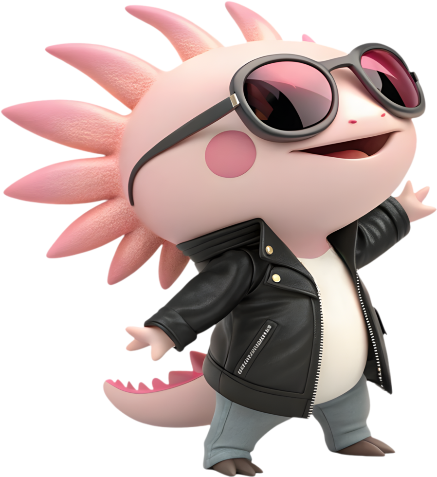 Charming Axolotl Rendering Showcasing Distinctive Behavior And Natural Expression. . png