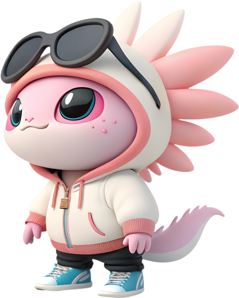 Dynamic Juvenile Axolotl Highlighting Engaging Traits And Artistic Charm. . png