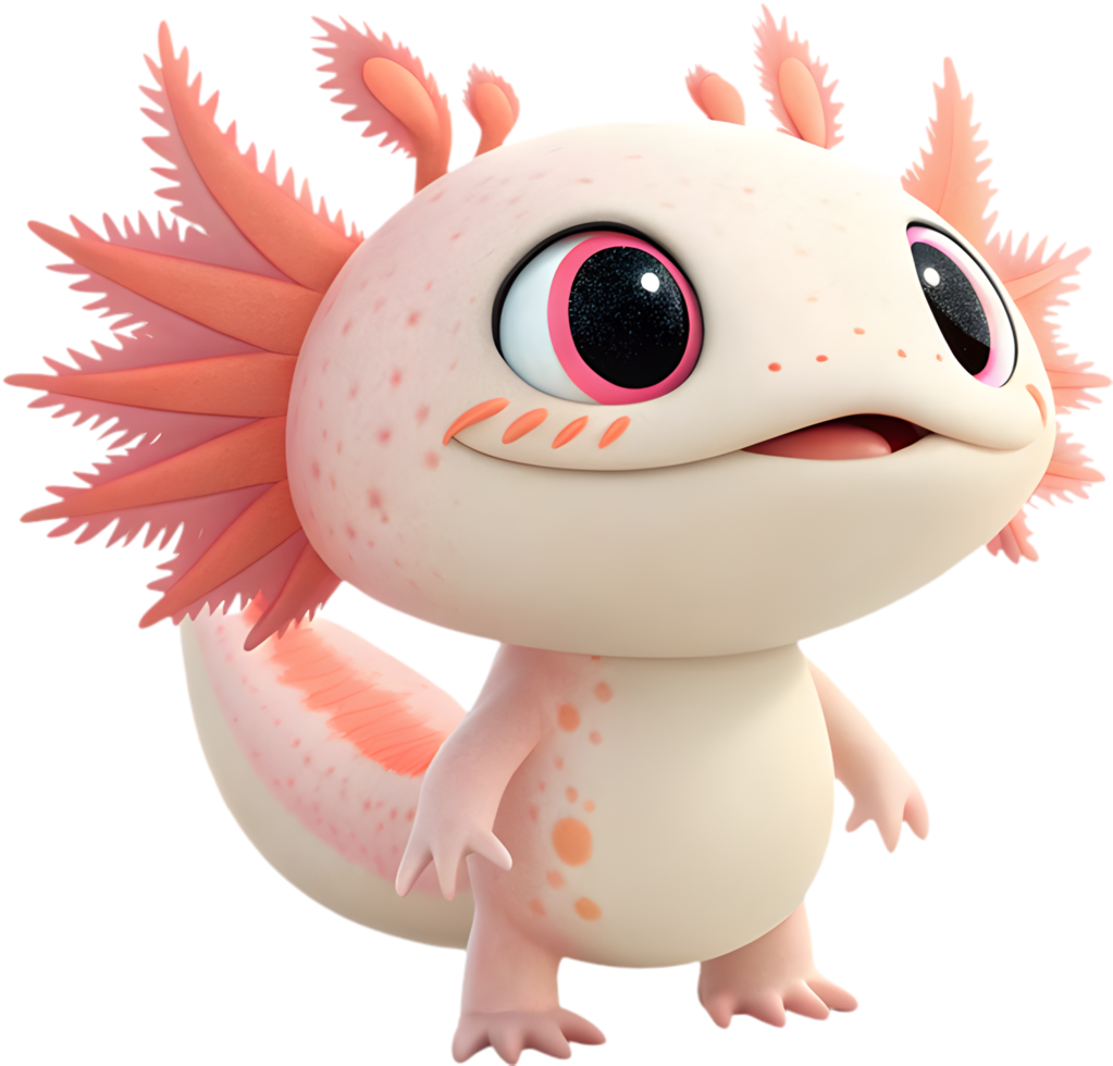 Vibrant Axolotl Rendering Showcasing Creative Expression And Engaging Movements. . png