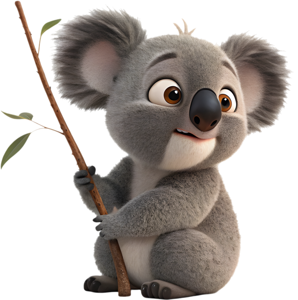 Adorable Australian Koala Sitting in Its Habitat. . png