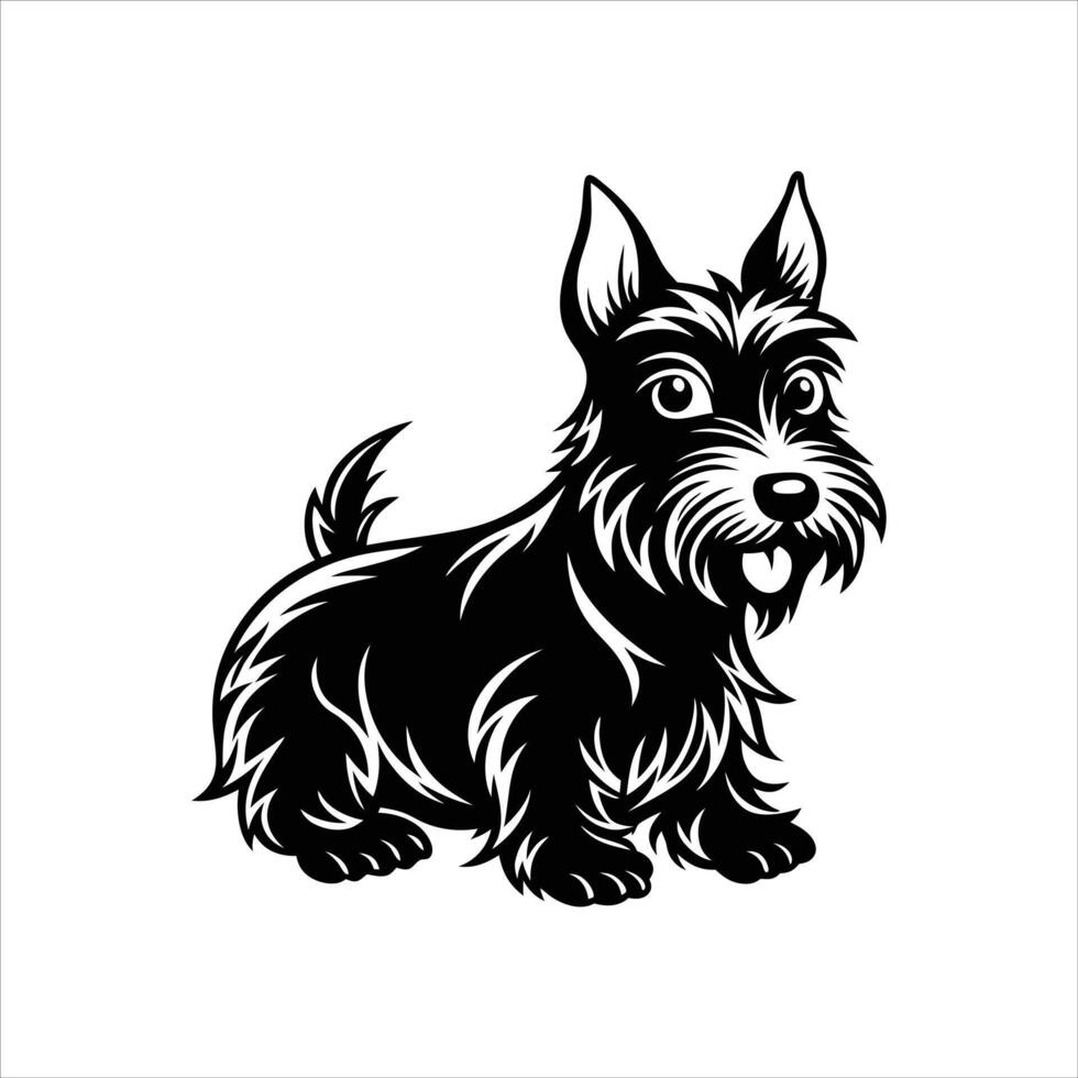 Scottish Terrier playful crouch vector