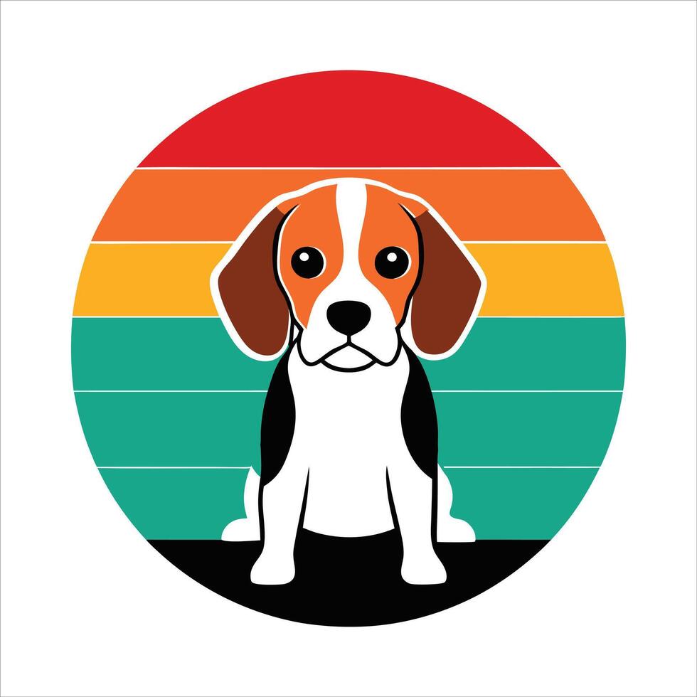 Beagle Dog Retro vector