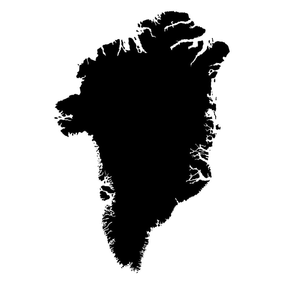Greenland map silhouette illustration vector