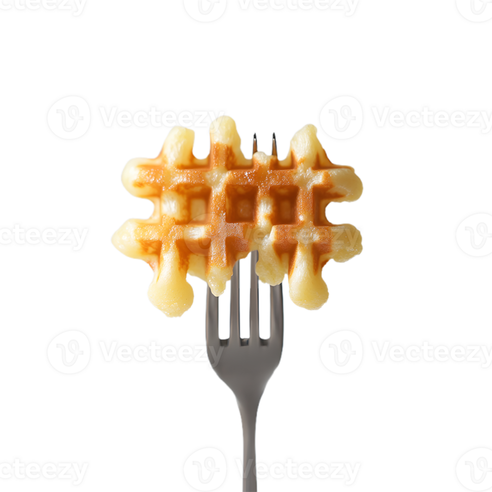 Classic Waffle with Fork for Food-Themed Creations png