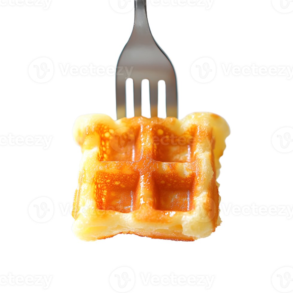 Tasty Waffle with Fork for Visual Designs png