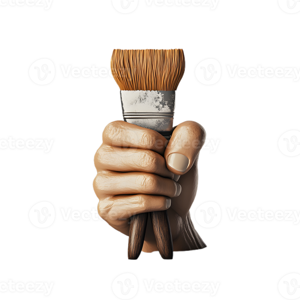 Hand with a Paintbrush Ready for Painting Projects png
