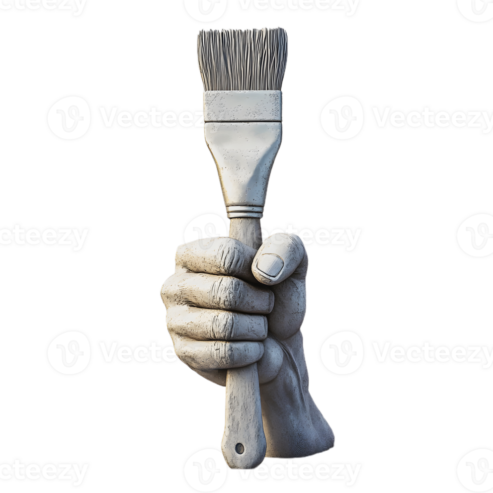 Detailed Hand Holding a Paintbrush for Visual Designs png