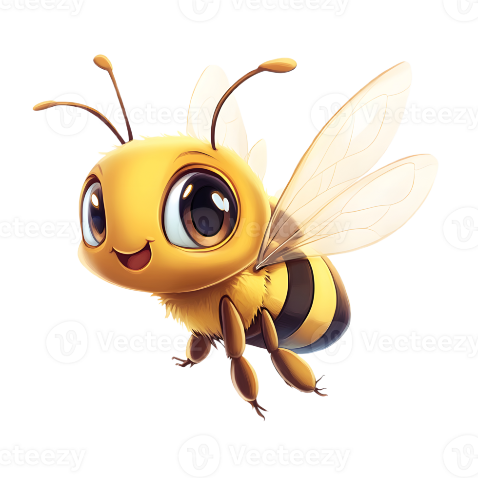 Cute Cartoon Bee with a Friendly Expression png