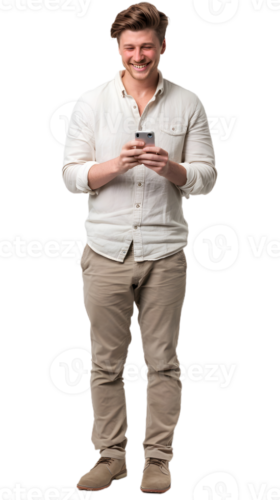 Stylish Man Checking His Phone png