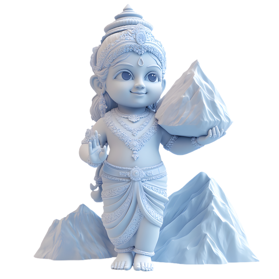 Transparent background featuring Lord Krishna cartoon png