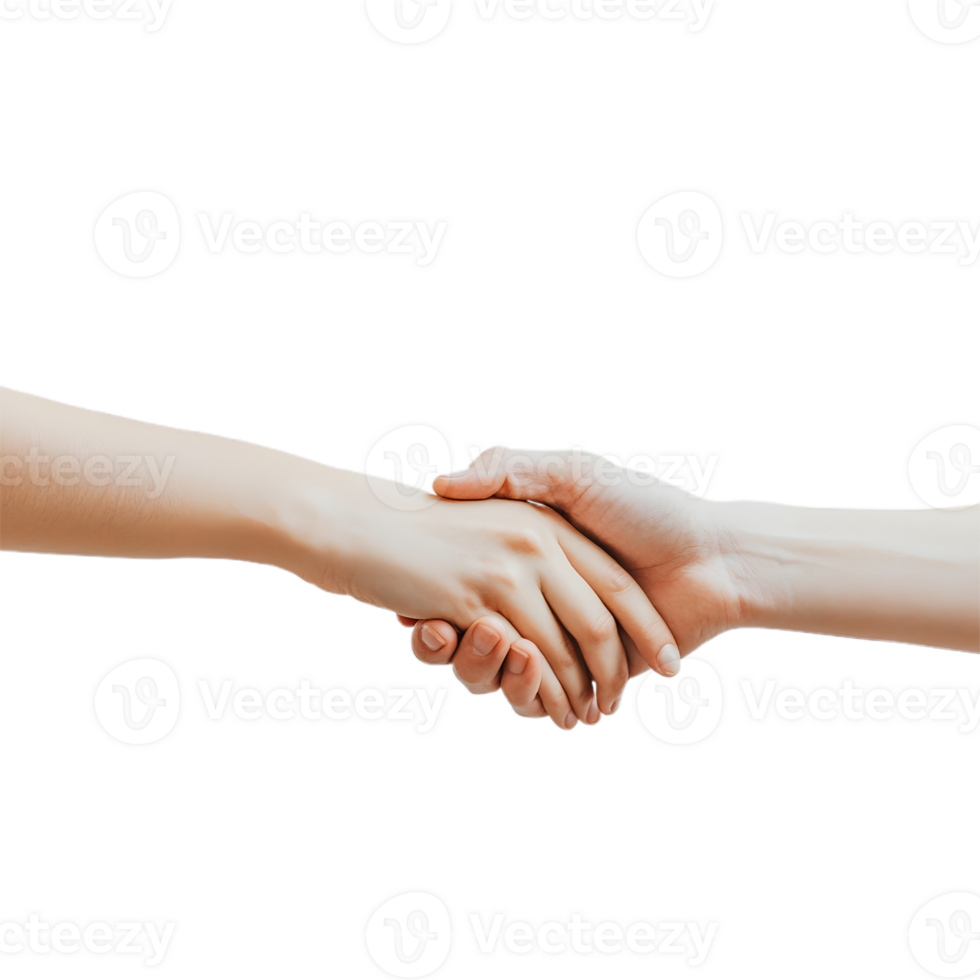 Two People Shaking Hands with a Transparent Background png
