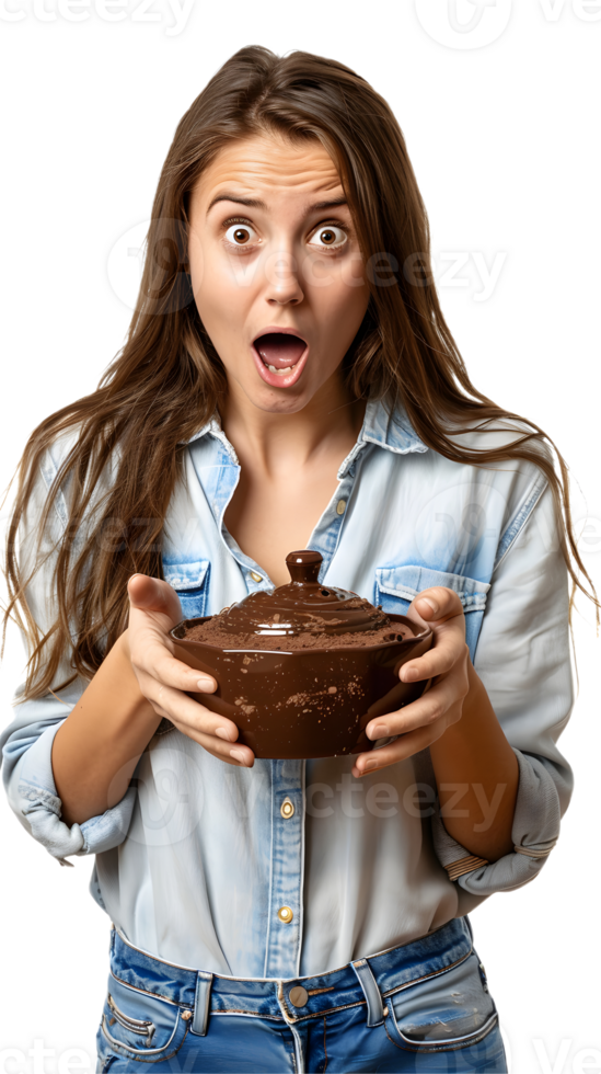 Stylish Teapot Balanced in a Womans Hand png