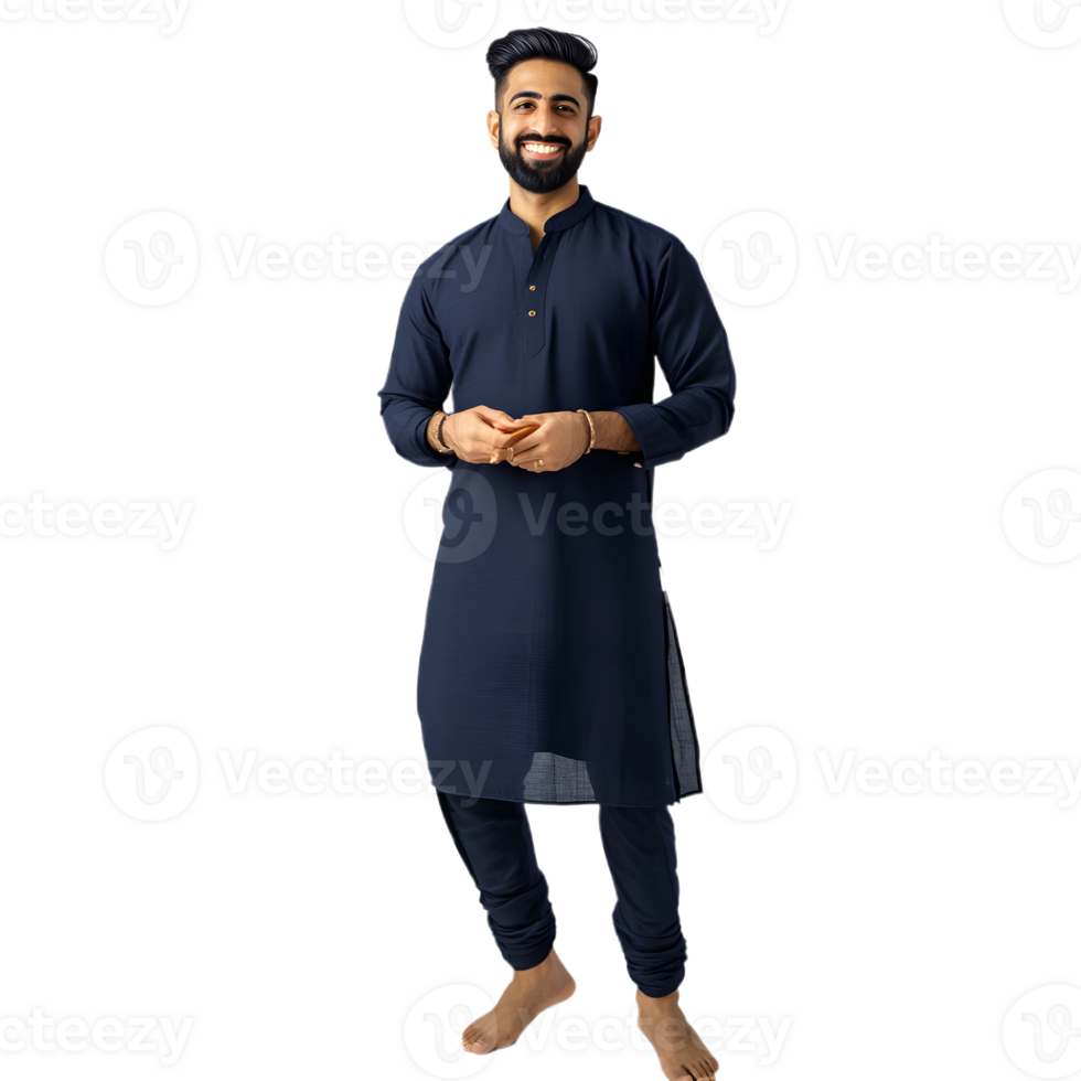 man in indian kurta transparent background png