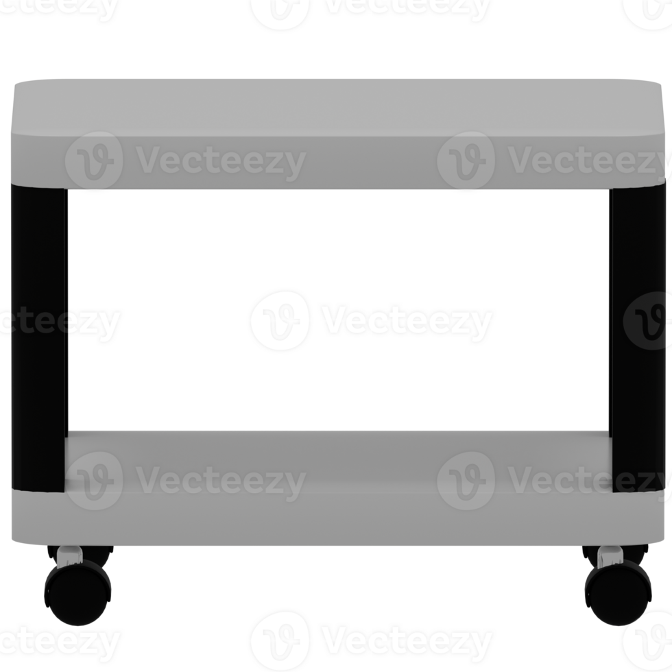 A gray and black cart with wheels png
