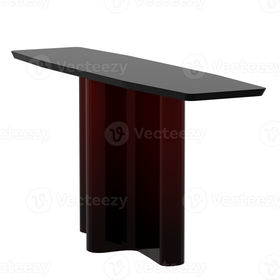 3d black table with a red base png