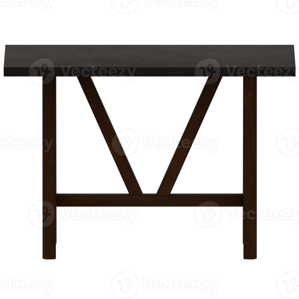 A black table with a wooden base png