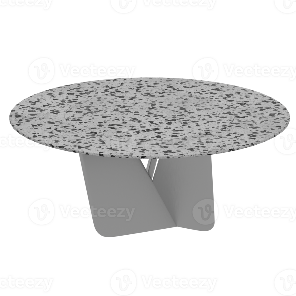 A round table with a marble top and a black base png