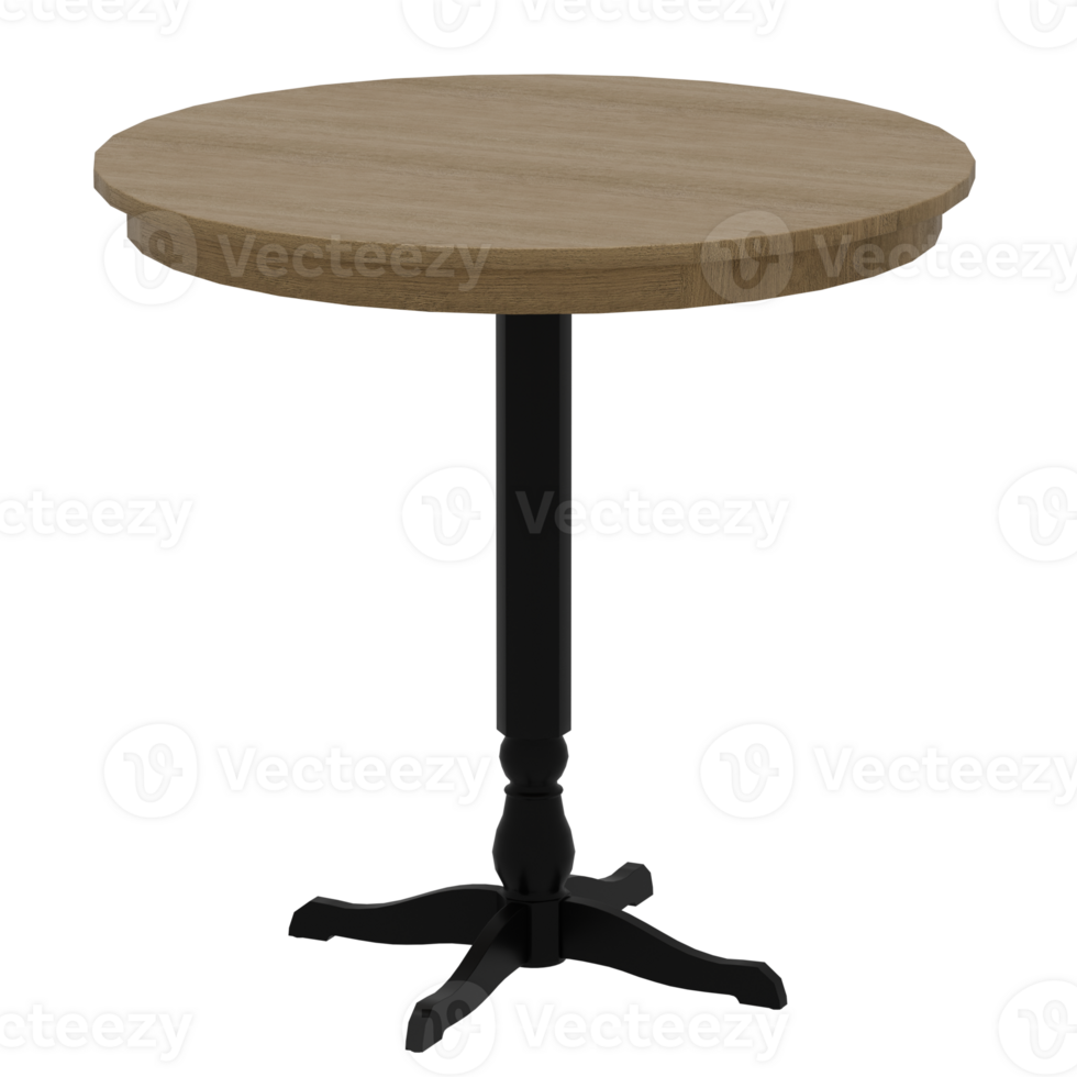A round table with black legs and a wooden top png