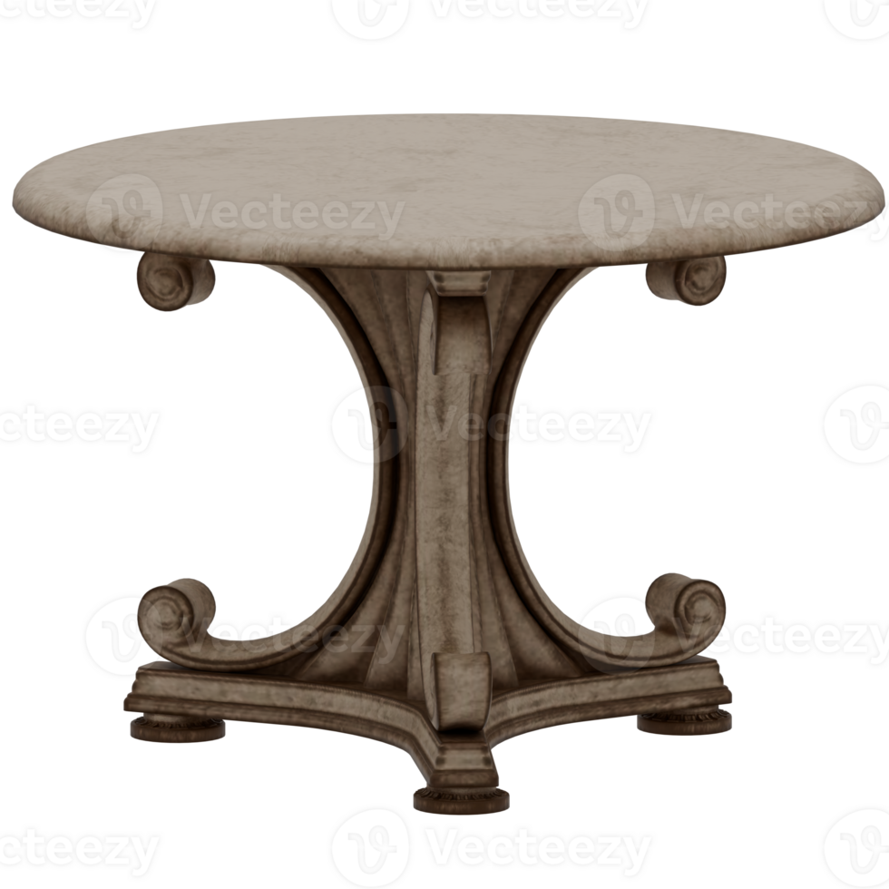 A round marble table with a pedestal base png