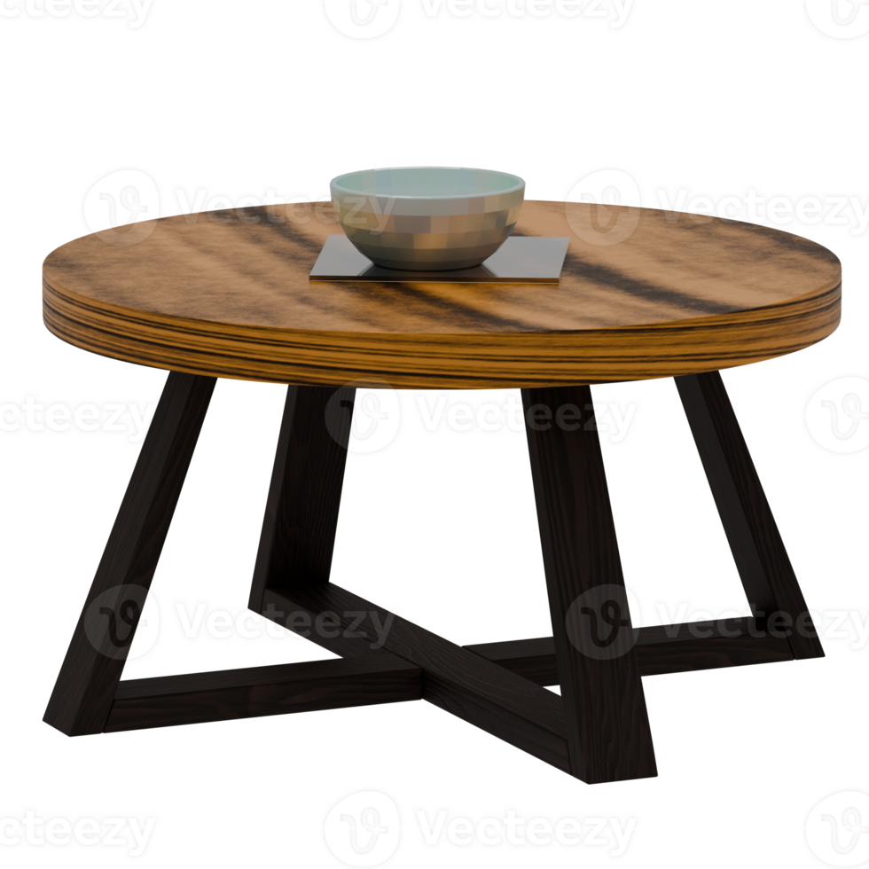 3d round table with a bowl png
