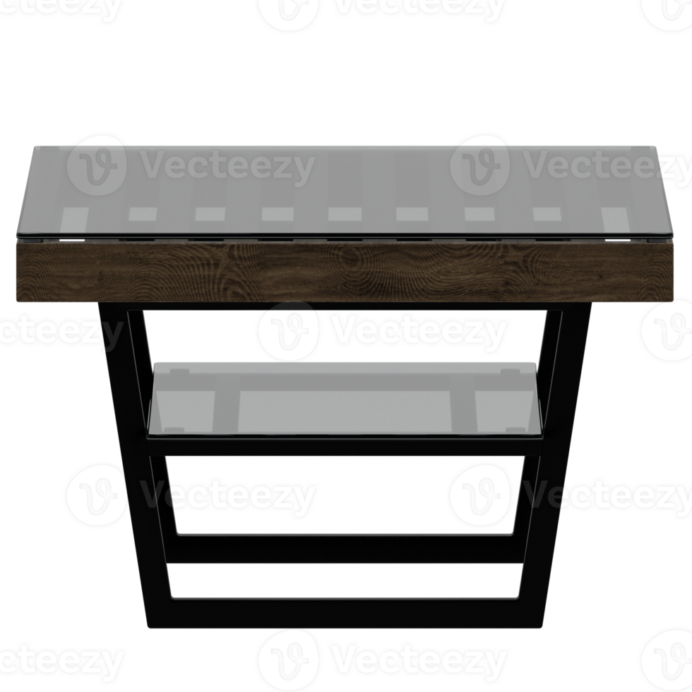 A table with a glass top and a metal frame png
