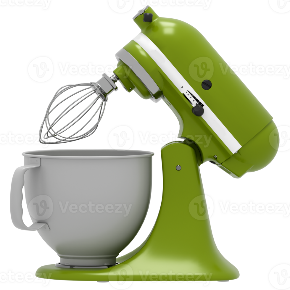 A green mixer with a bowl png