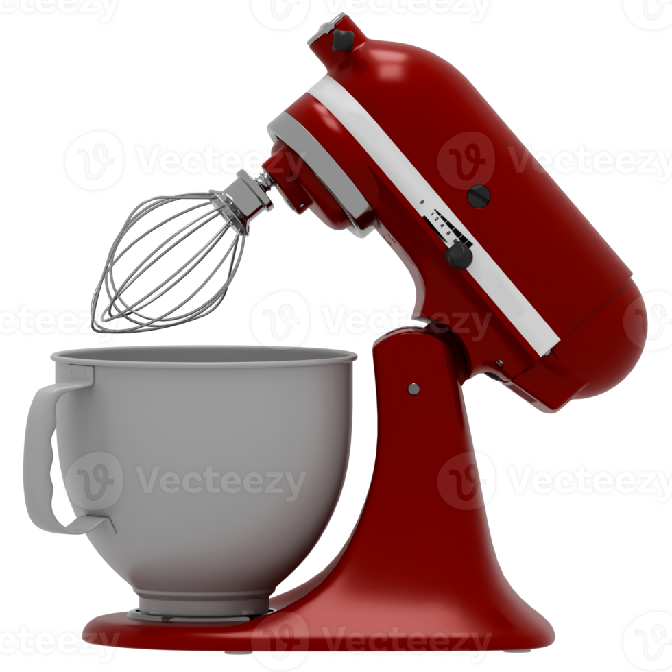 A red mixer with a bowl png