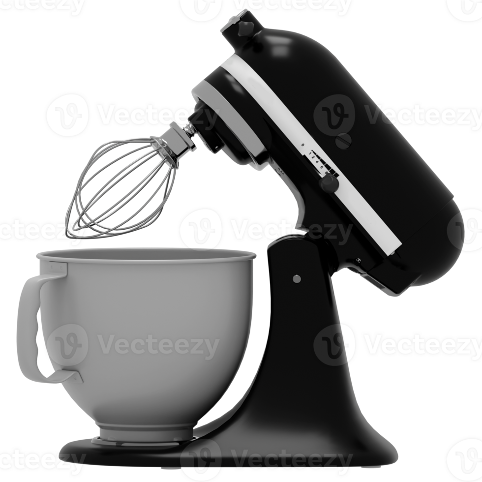 A black mixer with a bowl png