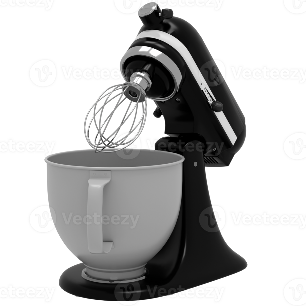 A black mixer with a bowl on top png
