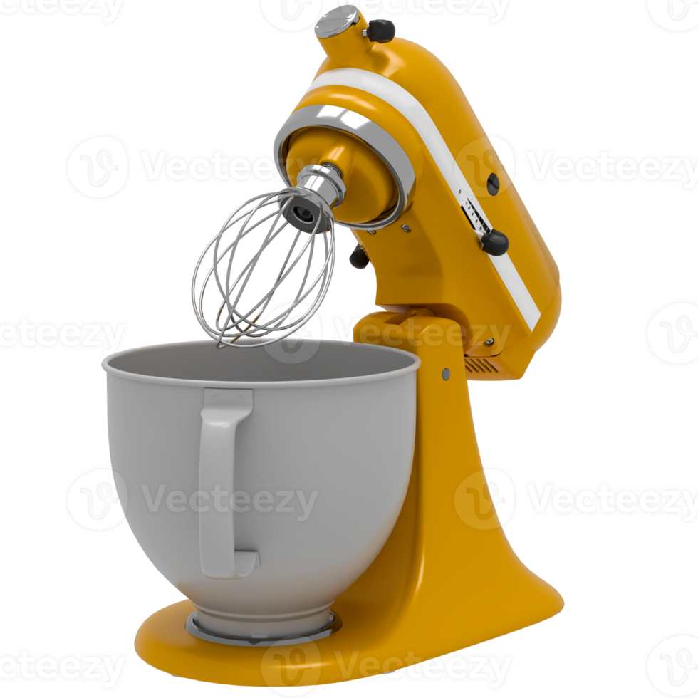 A yellow mixer is sitting on top of a bowl png