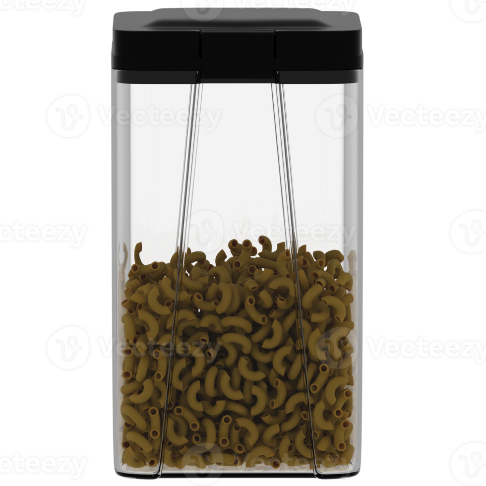 3D render of a pasta storage container with transparent background png