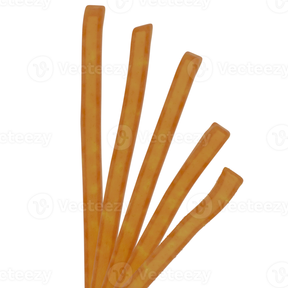 A set of four sticks of orange cheese sticks png