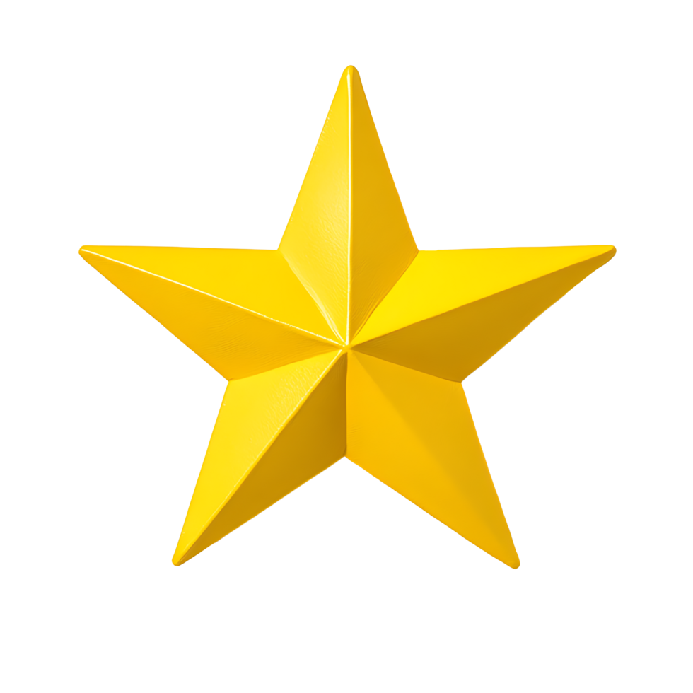 Golden five pointed star, symbol of excellence. png