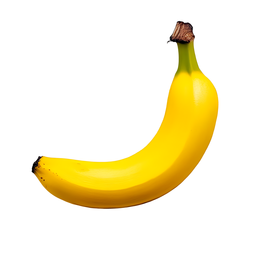 Single ripe yellow banana isolated on white background png