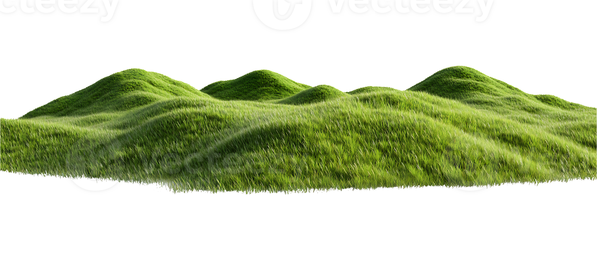 Green grass hills, isolated png